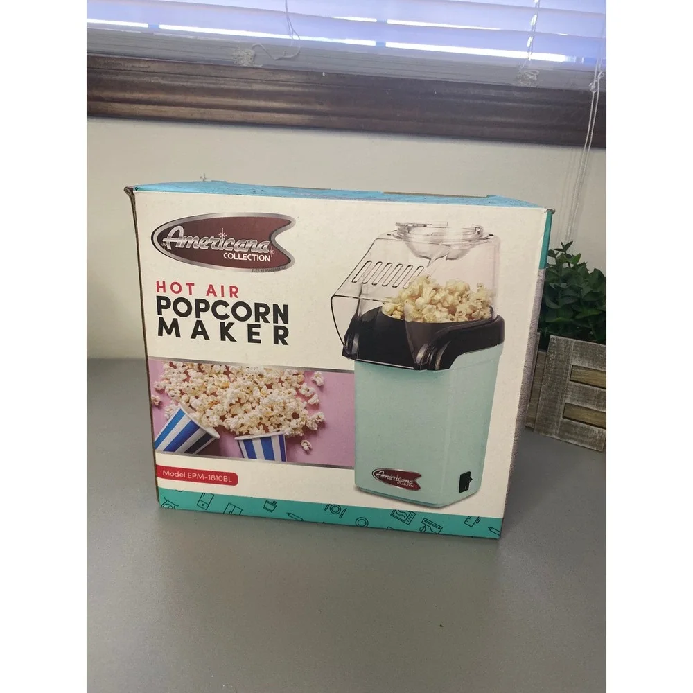 Americana Collection Hot Air Popcorn Maker Light Blue Model EPMA‎ 1810BL